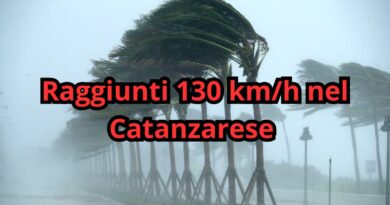 Violente raffiche di vento: raggiunti i 130 km/h nel catanzarese